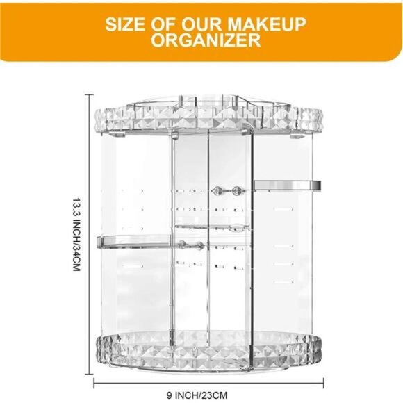 Makeup Organizer 360 Degree Rotating 7 Adjustable Layers Large Capacity Cosmetic - Picture 2 of 6